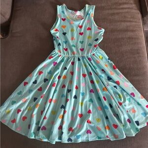 Dot Dot Smile Aqua Dress with Colorful Hearts